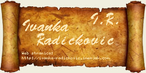 Ivanka Radičković vizit kartica